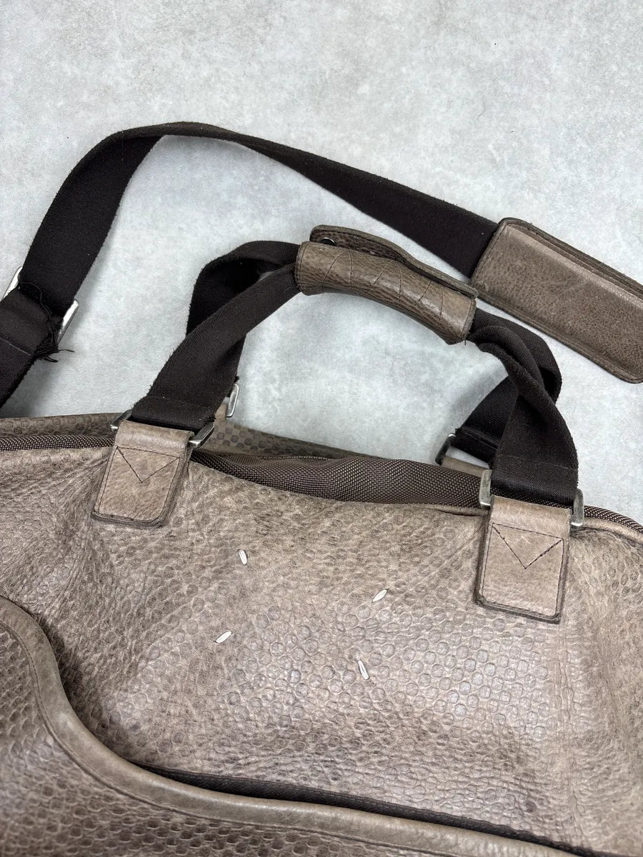 2000s Maison Martin Margiela Taupe Brown Leather Signature Multi-Pocket Handle Bag UNPMlJmr 6