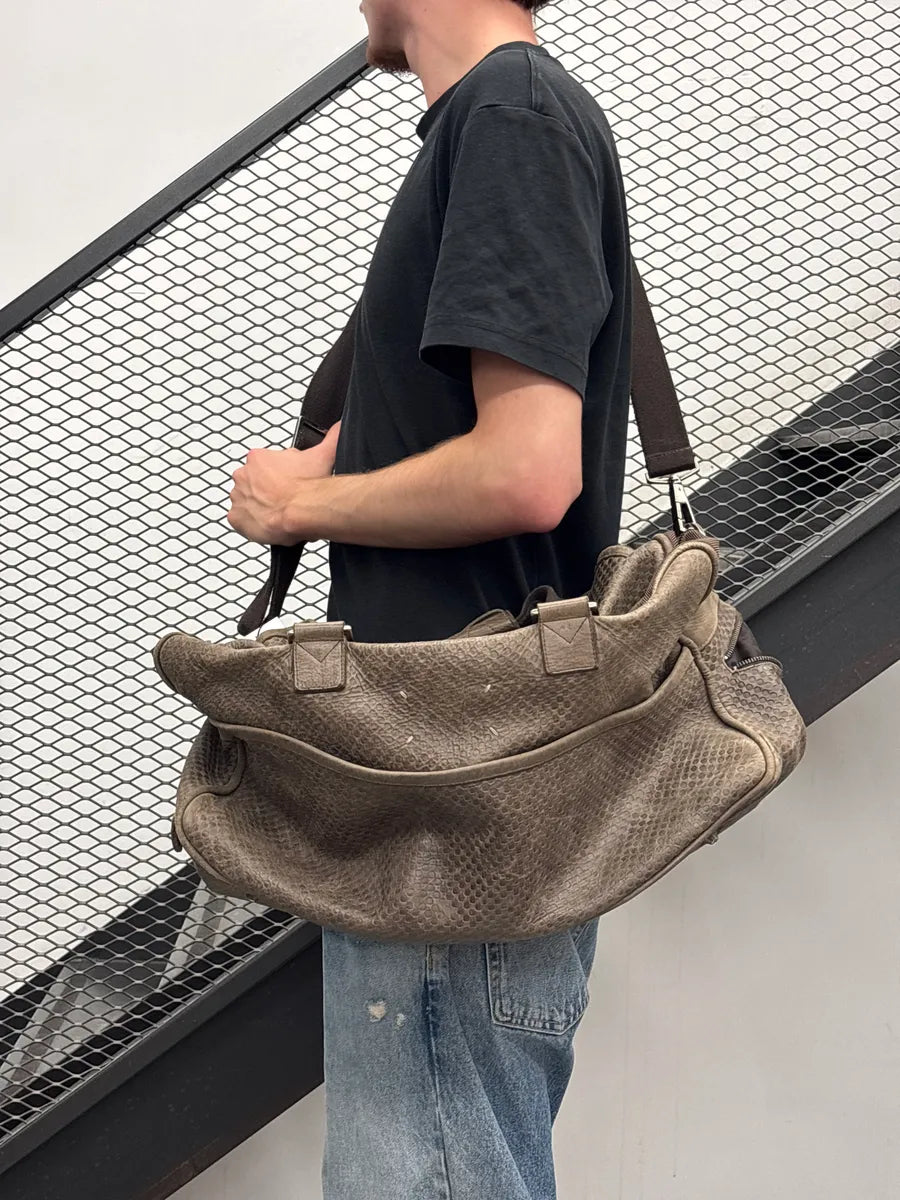 2000s Maison Martin Margiela Taupe Brown Leather Signature Multi-Pocket Handle Bag UNPMlJmr 3