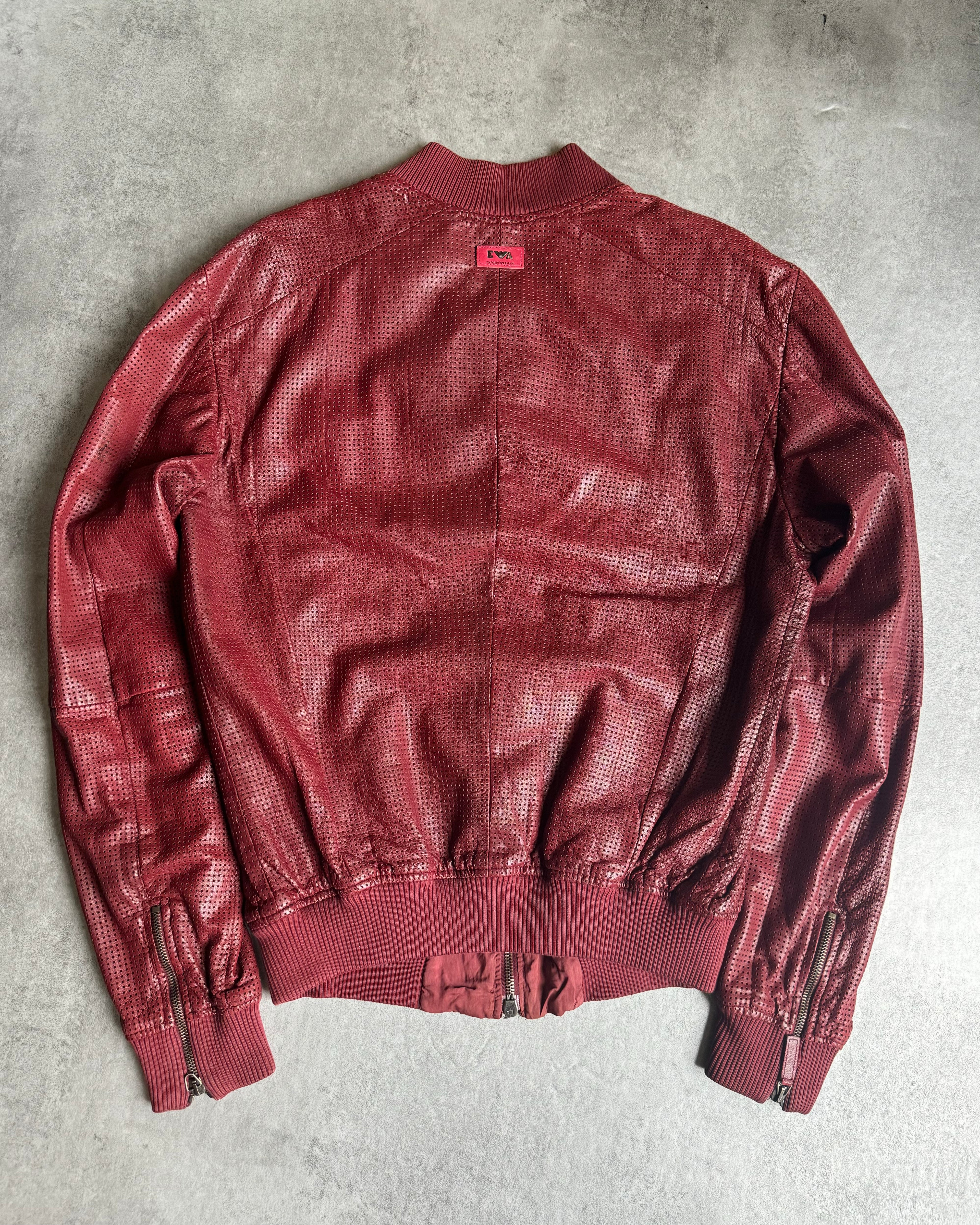 SS2010 Emporio Armani Red Lamb Leather Pure Italian Jacket (M) - 5