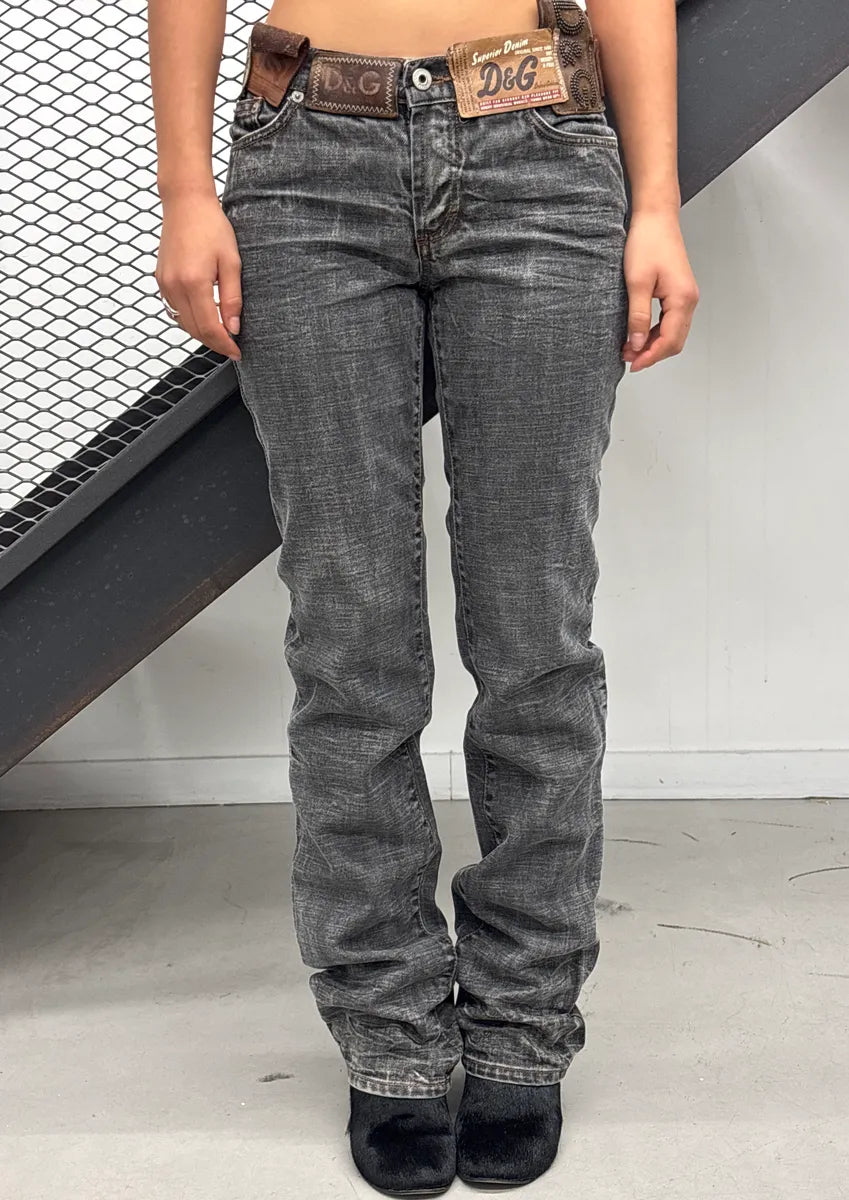 AW2003 Dolce & Gabbana Grey Denim Patchwork 10 Patch Faded Jeans UOMaBnkd 1