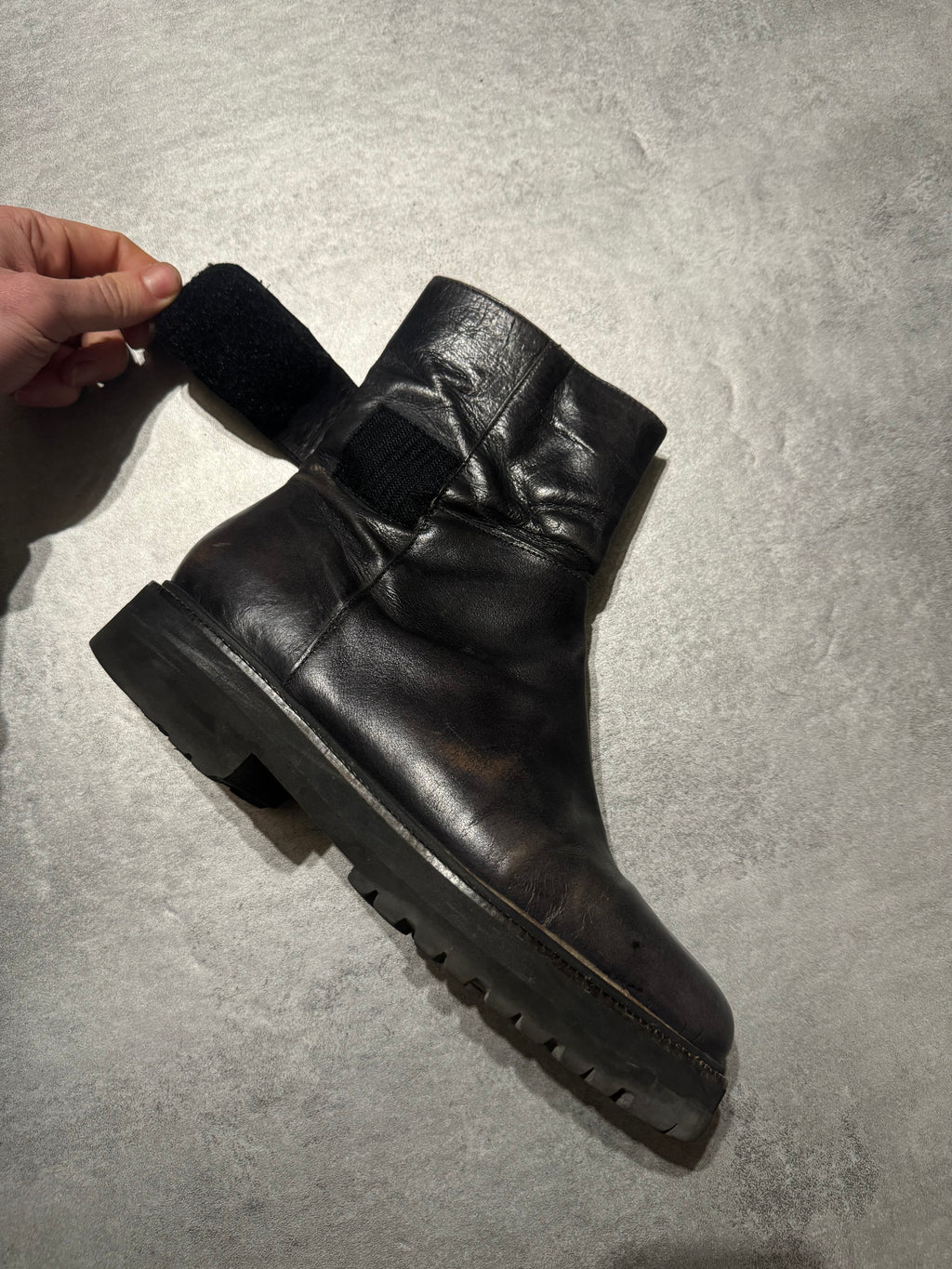 Maison Margiela Eroded Leather Strap Boots (41) - 5