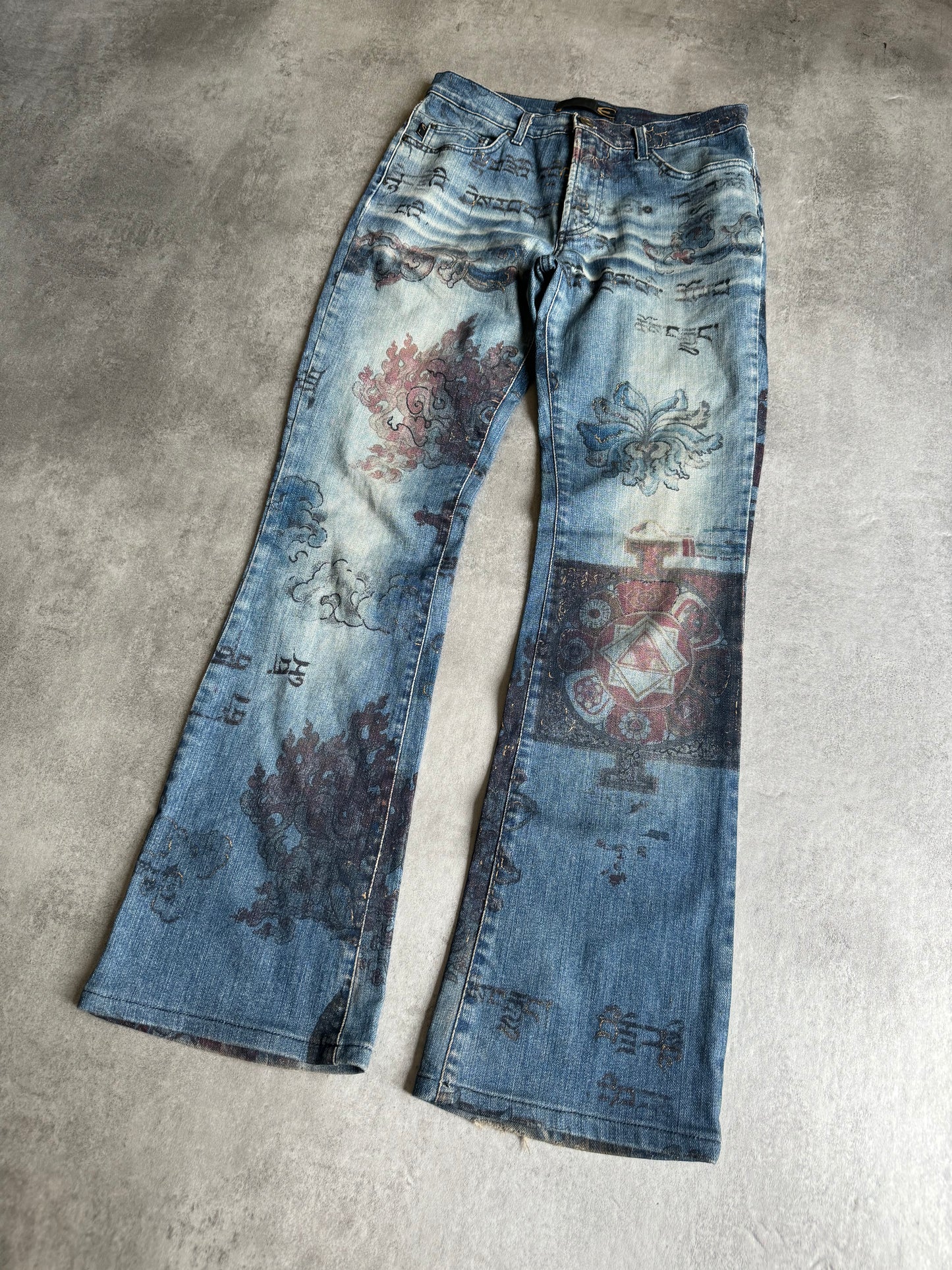 AW2003 Cavalli Fantasy Asian World Denim Jeans (S) - 9