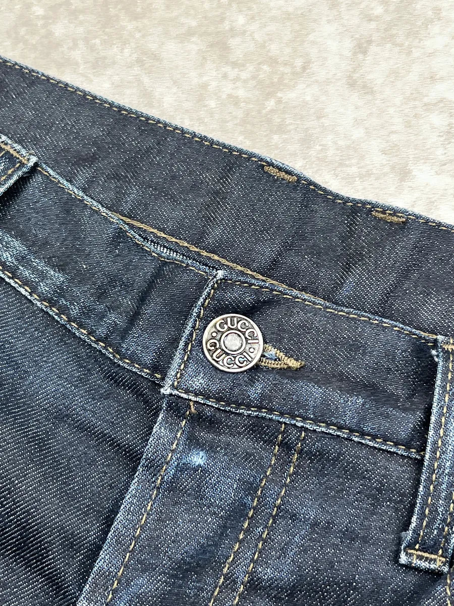 2010s Gucci Dark Indigo Denim Slim Faded Jeans UReRMTOf 8