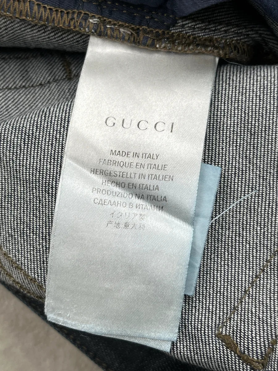 2010s Gucci Dark Indigo Denim Slim Faded Jeans UReRMTOf 12
