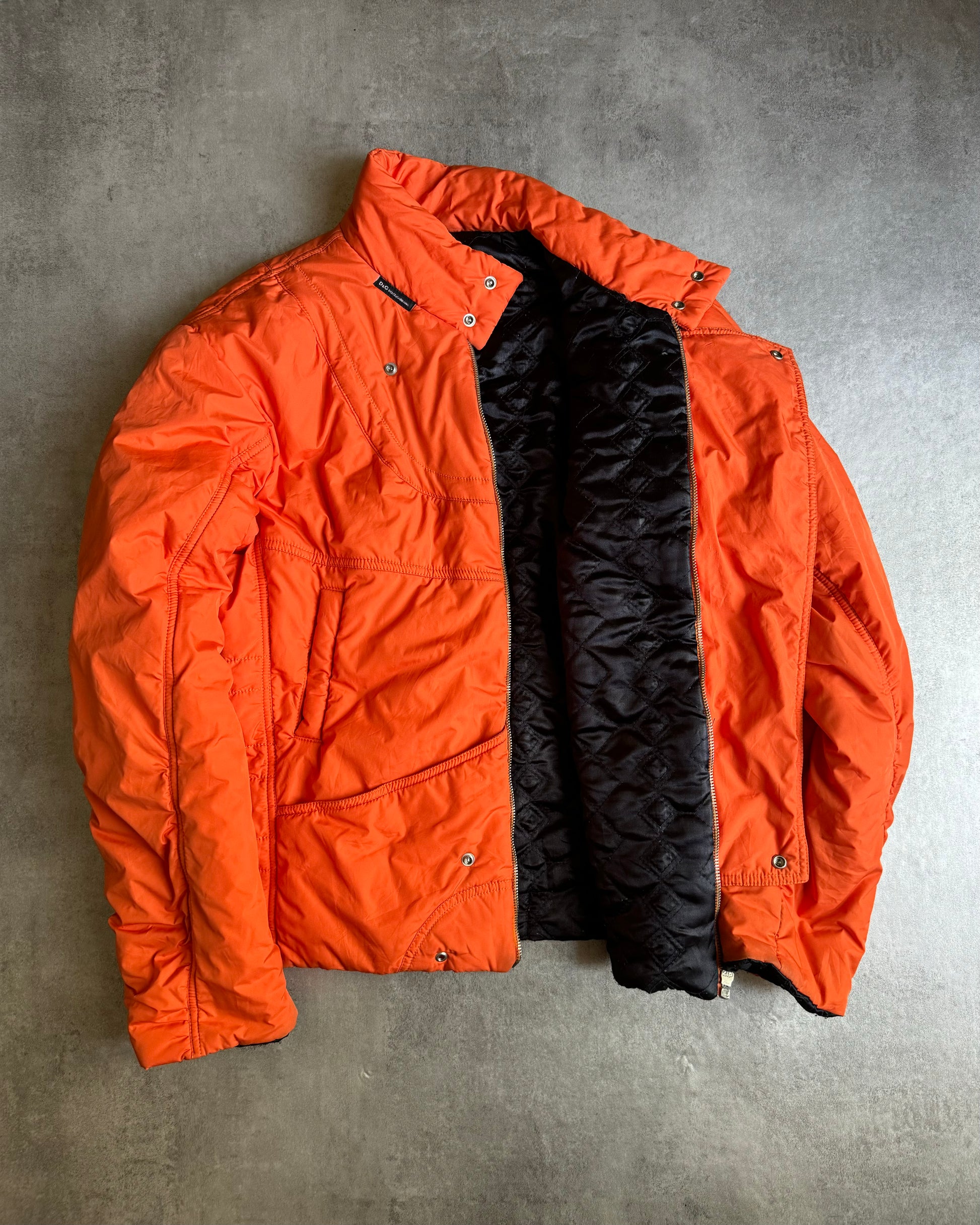 2000s Dolce & Gabbana Astro Orange Puffer Futuristic Jacket  (M) - 8