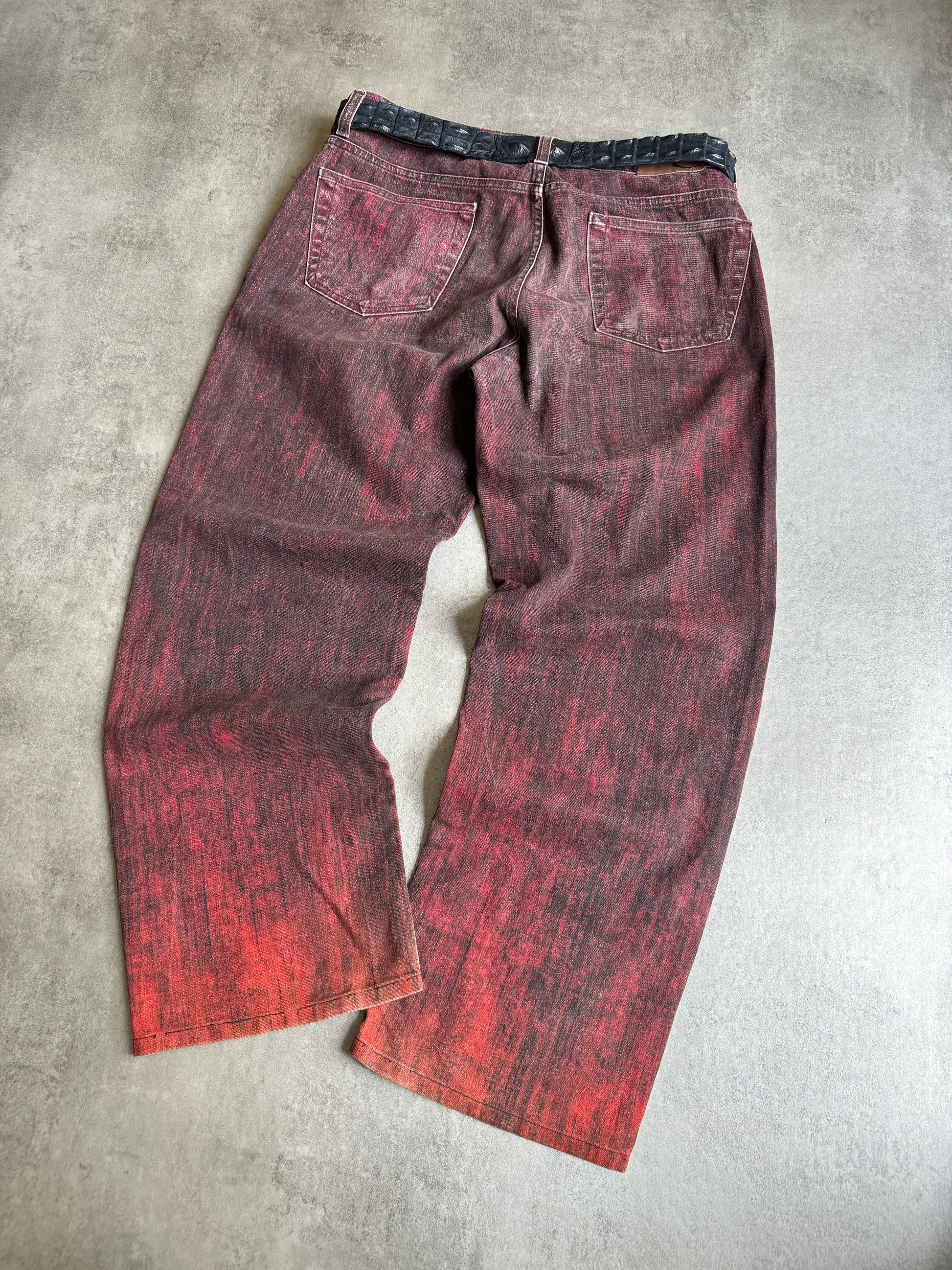 SS2004 Cavalli Magma Faded Cozy Relaxed Pants (L) - 3