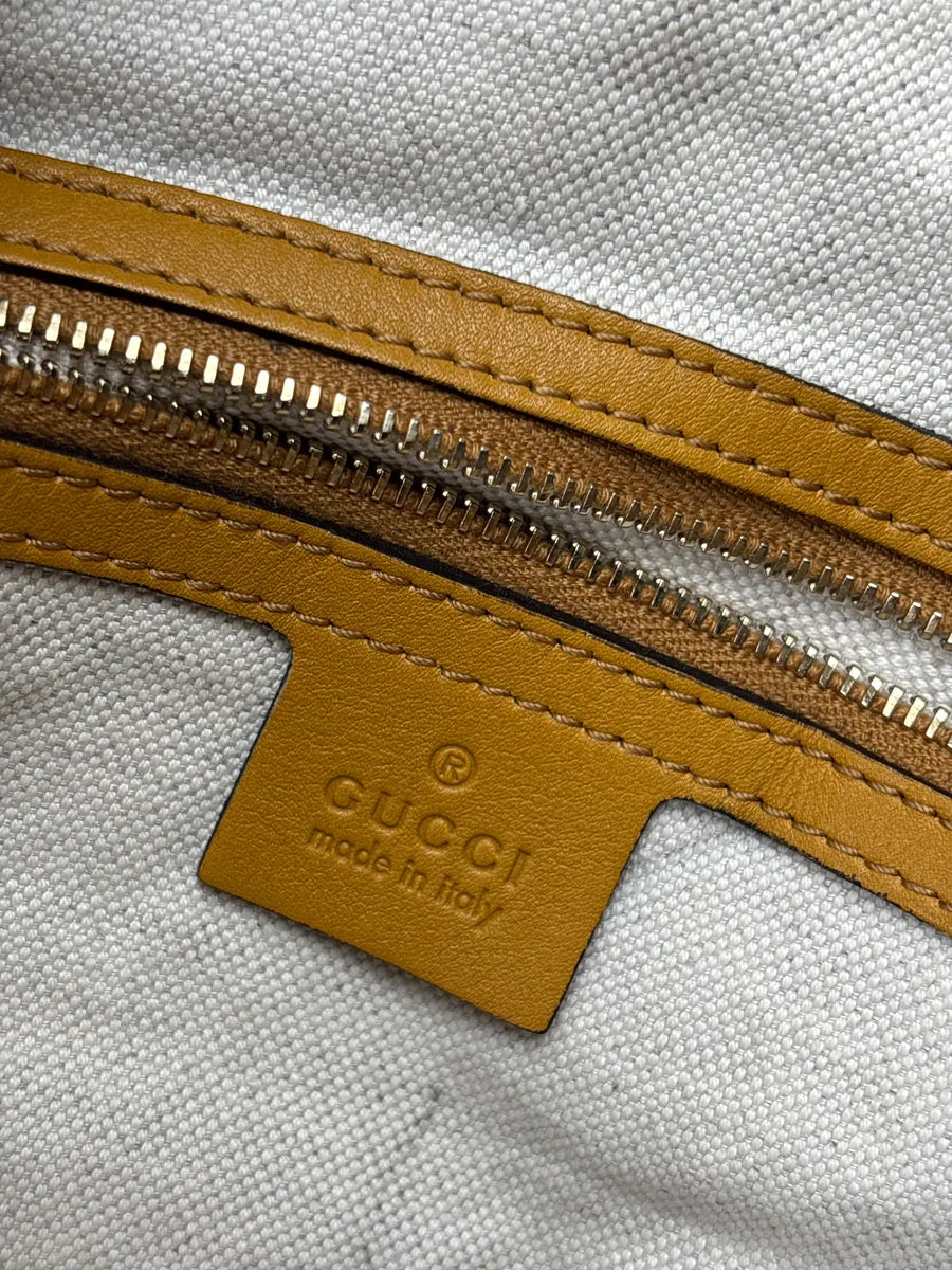 Gucci Yellow Leather GG Monogram Duffle Handle Bag UbTmunJH 19