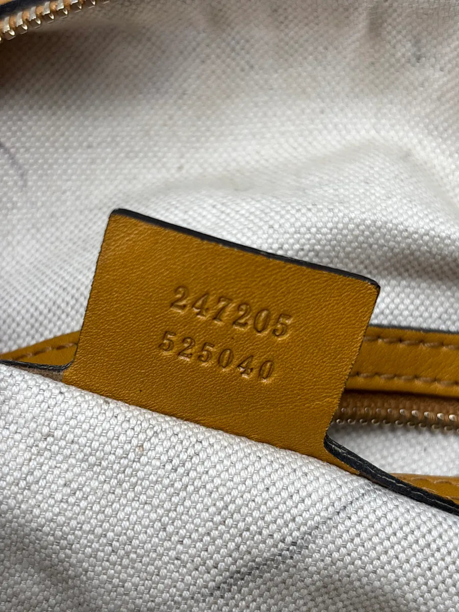 Gucci Yellow Leather GG Monogram Duffle Handle Bag UbTmunJH 20