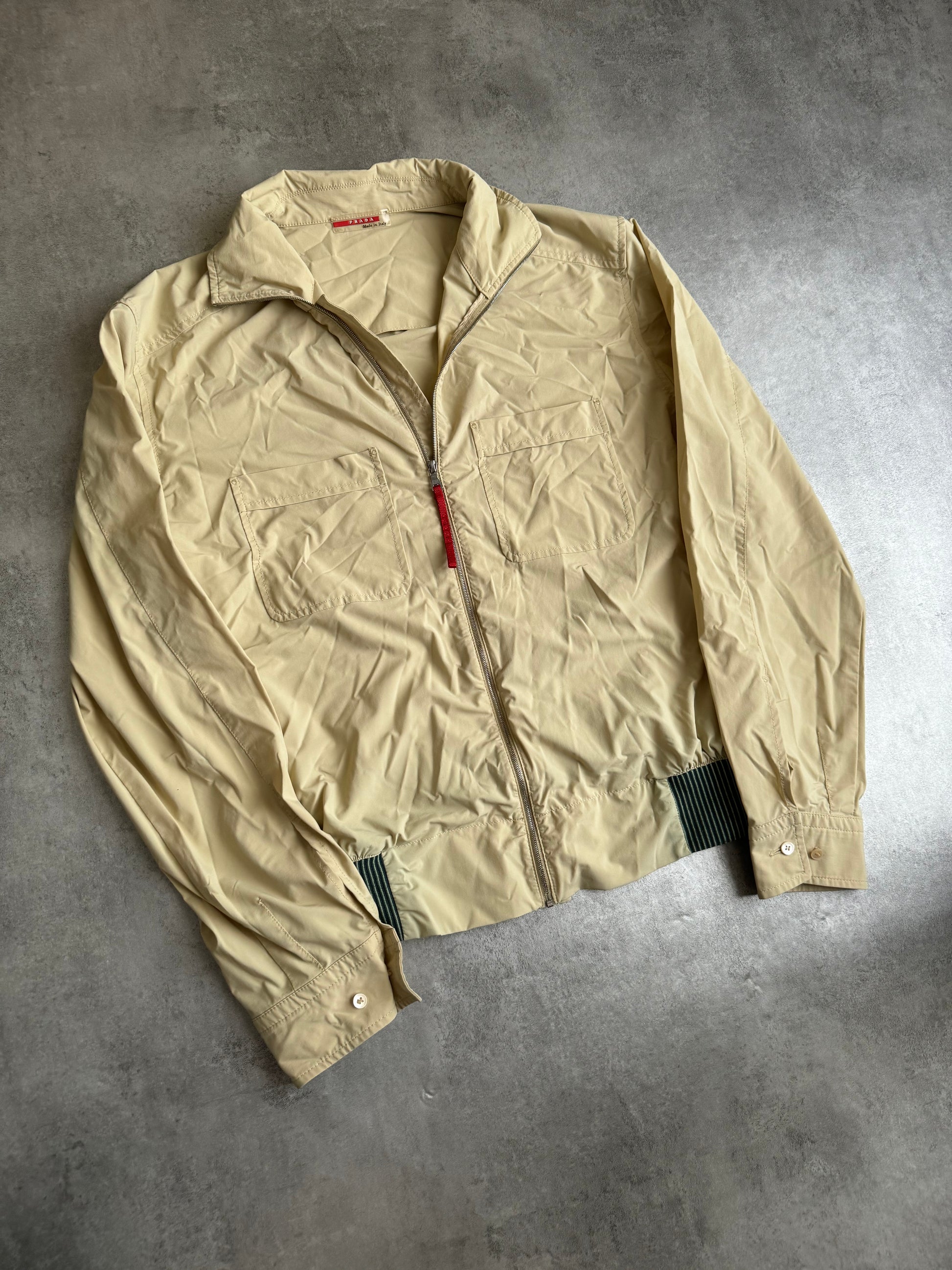 SS2004 Prada Sport Linea Rossa Red Tab Beige Tech Jacket (L) - 4