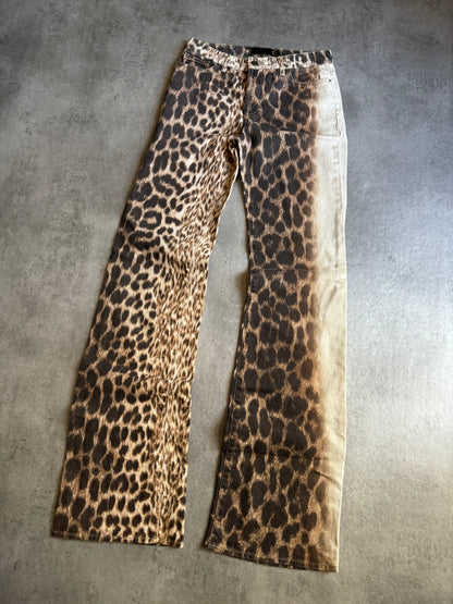 2000s Cavalli Leopard White Savage Relaxed Pants (XS) - 9