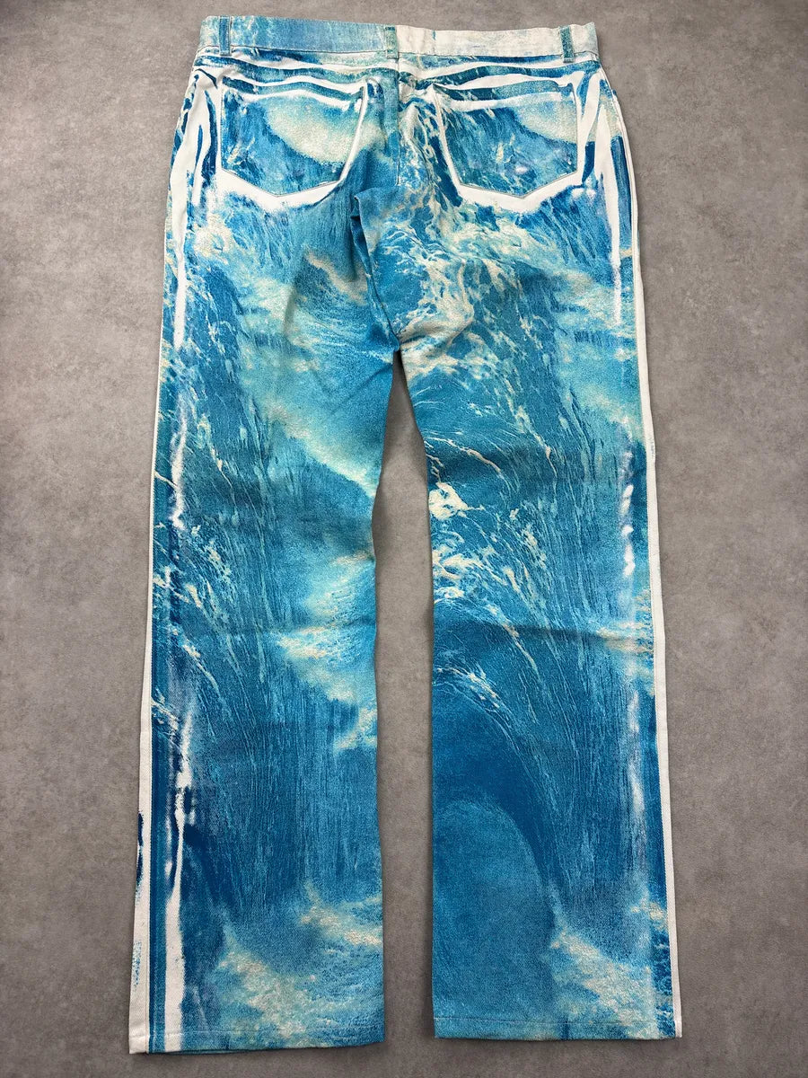 2000s Roberto Cavalli Blue Ocean Dream Waves Pants UfkawvCe 6