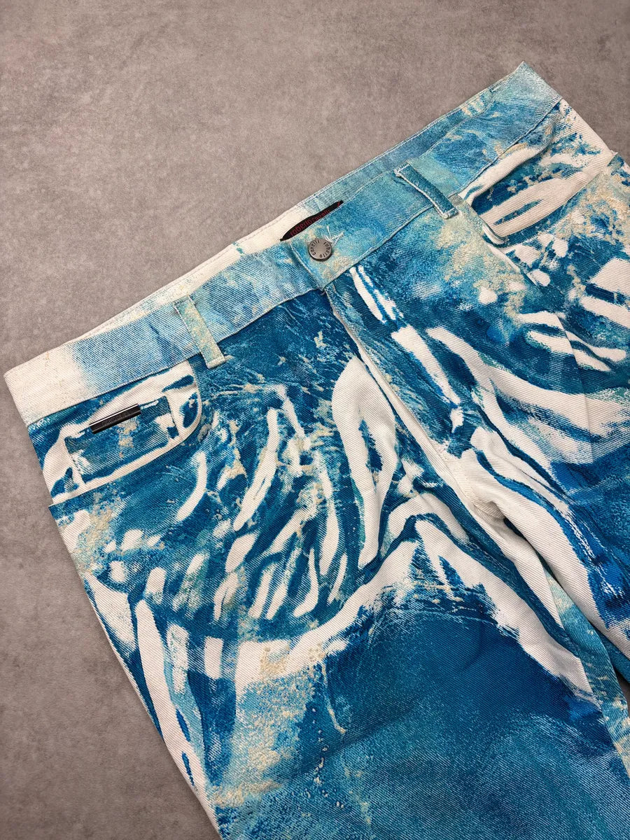 2000s Roberto Cavalli Blue Ocean Dream Waves Pants UfkawvCe 5