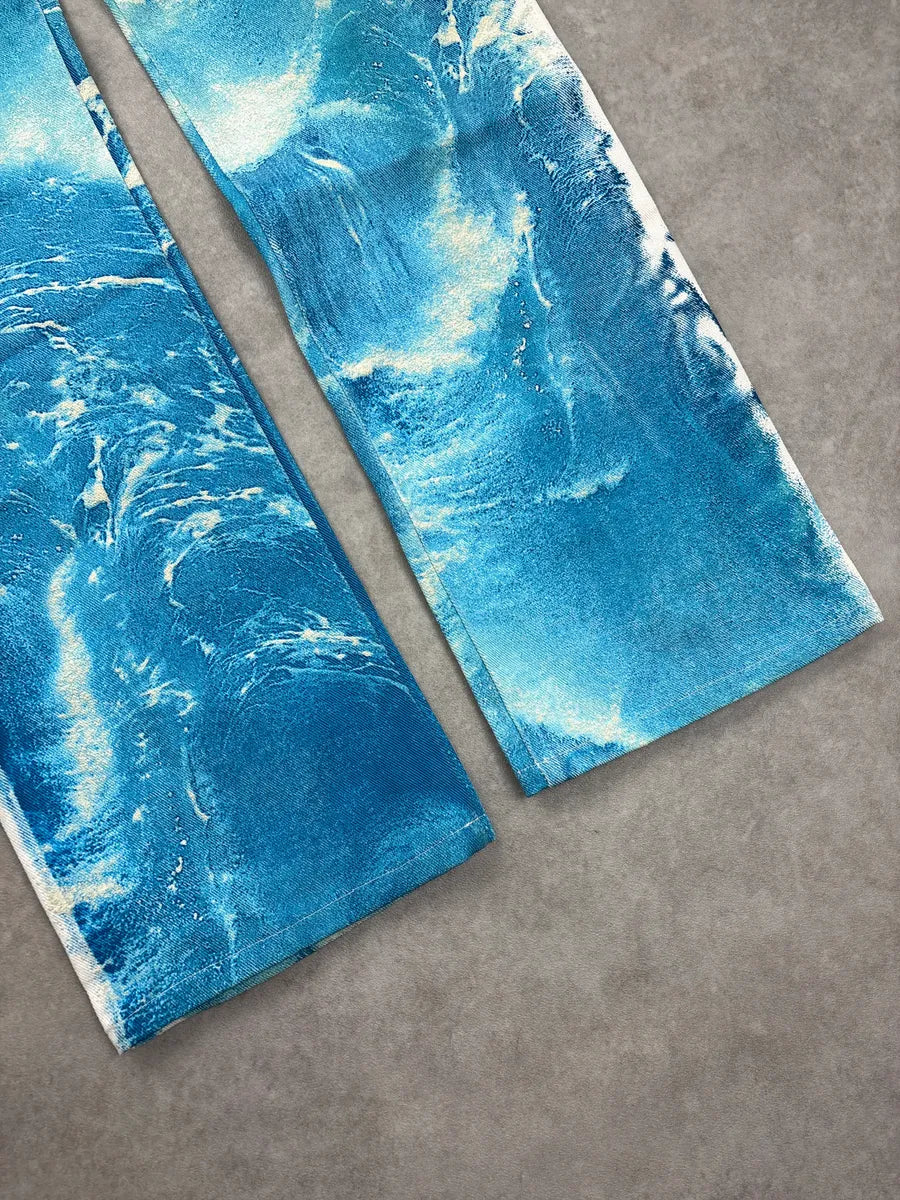 2000s Roberto Cavalli Blue Ocean Dream Waves Pants UfkawvCe 7