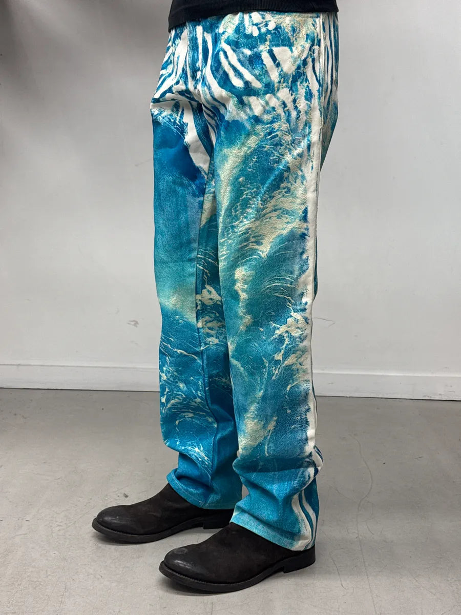 2000s Roberto Cavalli Blue Ocean Dream Waves Pants UfkawvCe 2