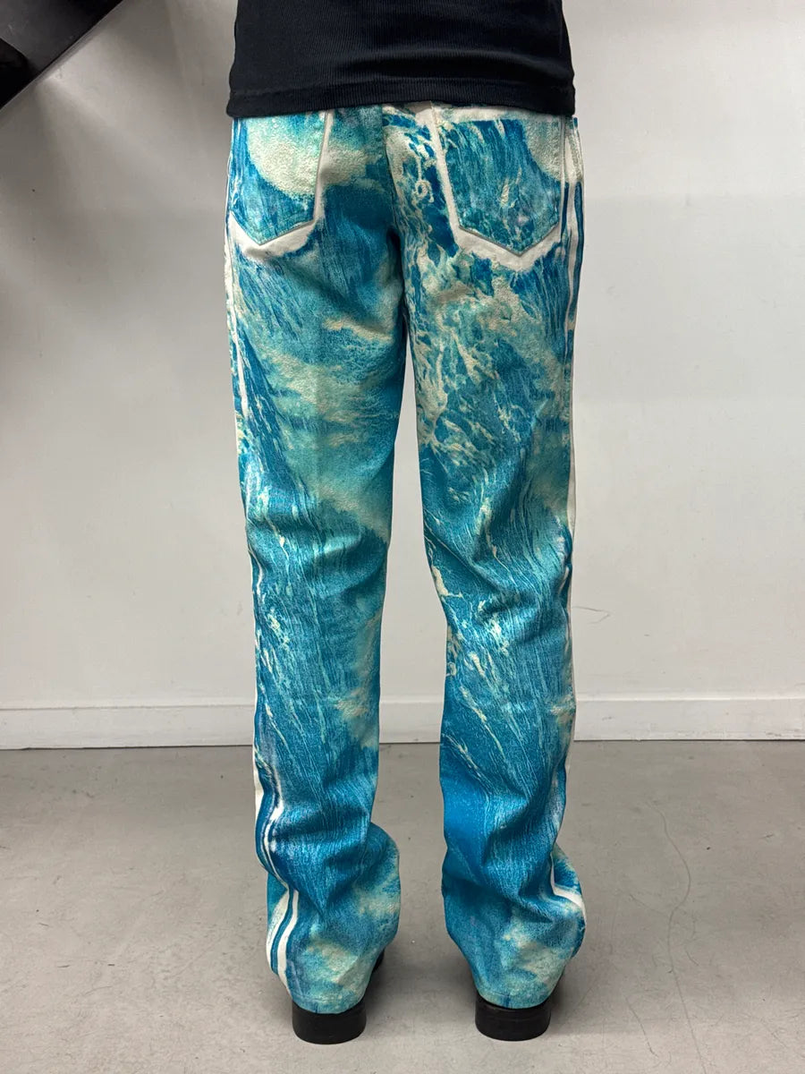 2000s Roberto Cavalli Blue Ocean Dream Waves Pants UfkawvCe 3