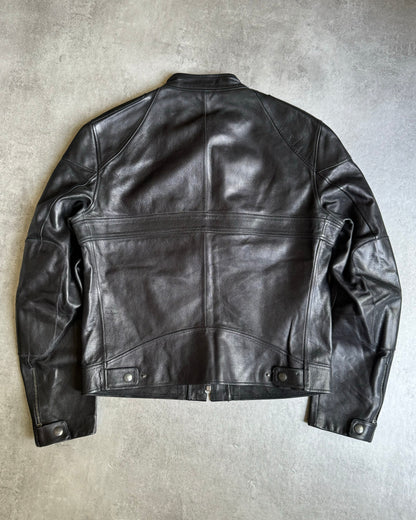 AW2004 Gucci Black Cafe Moto Biker Leather Jacket by Tom Ford (L) - 2