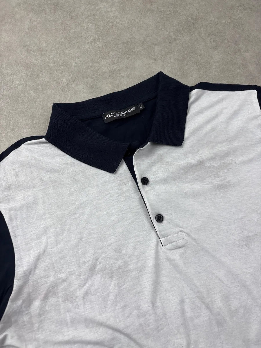SS2014 Dolce & Gabbana White & Navy Scenic Landscape Polo UjEuDsXH 4