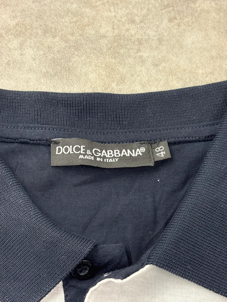 SS2014 Dolce & Gabbana White & Navy Scenic Landscape Polo UjEuDsXH 9