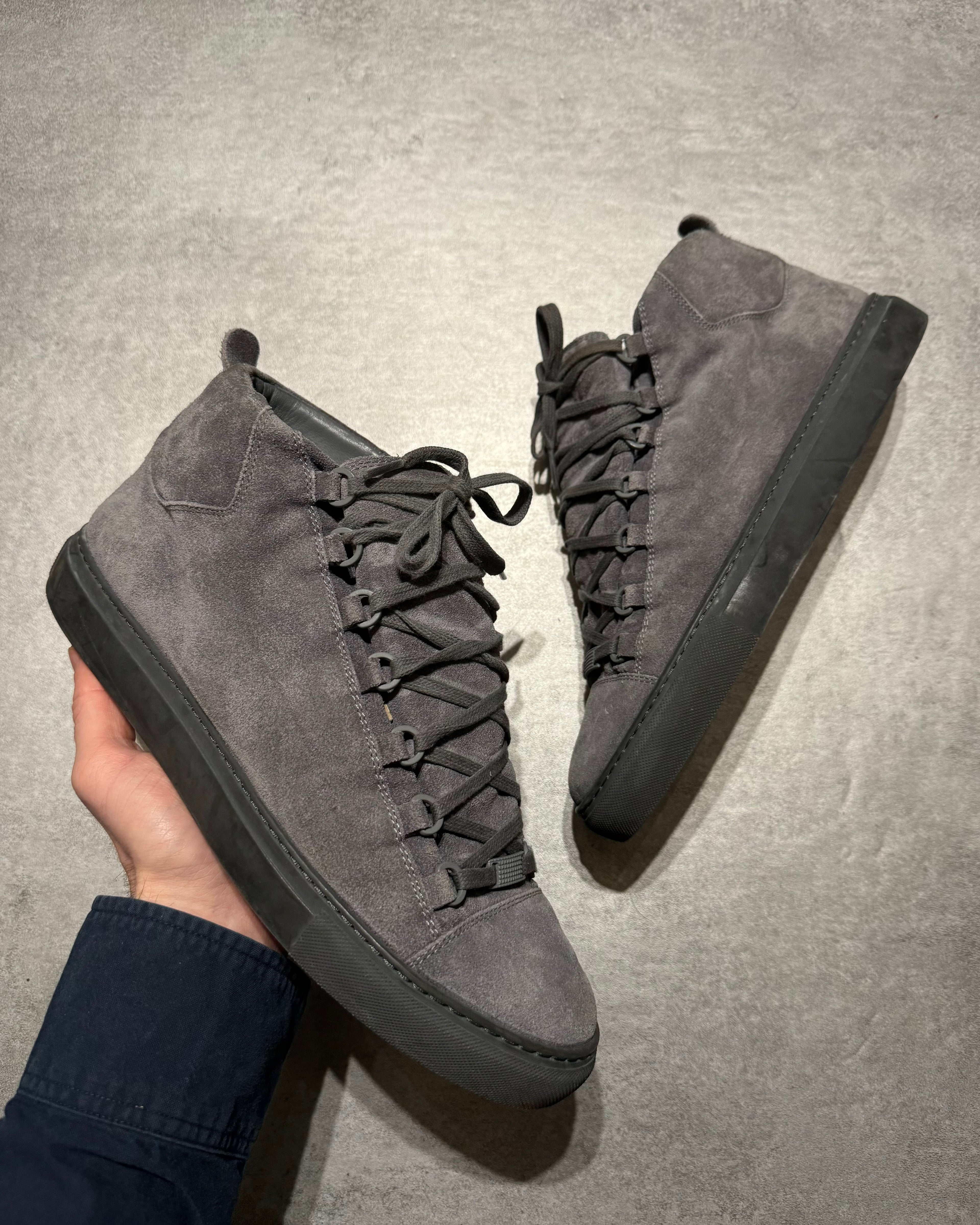 Balenciaga Arena Grey Suede High Top Sneakers – Dolce Vita Hub