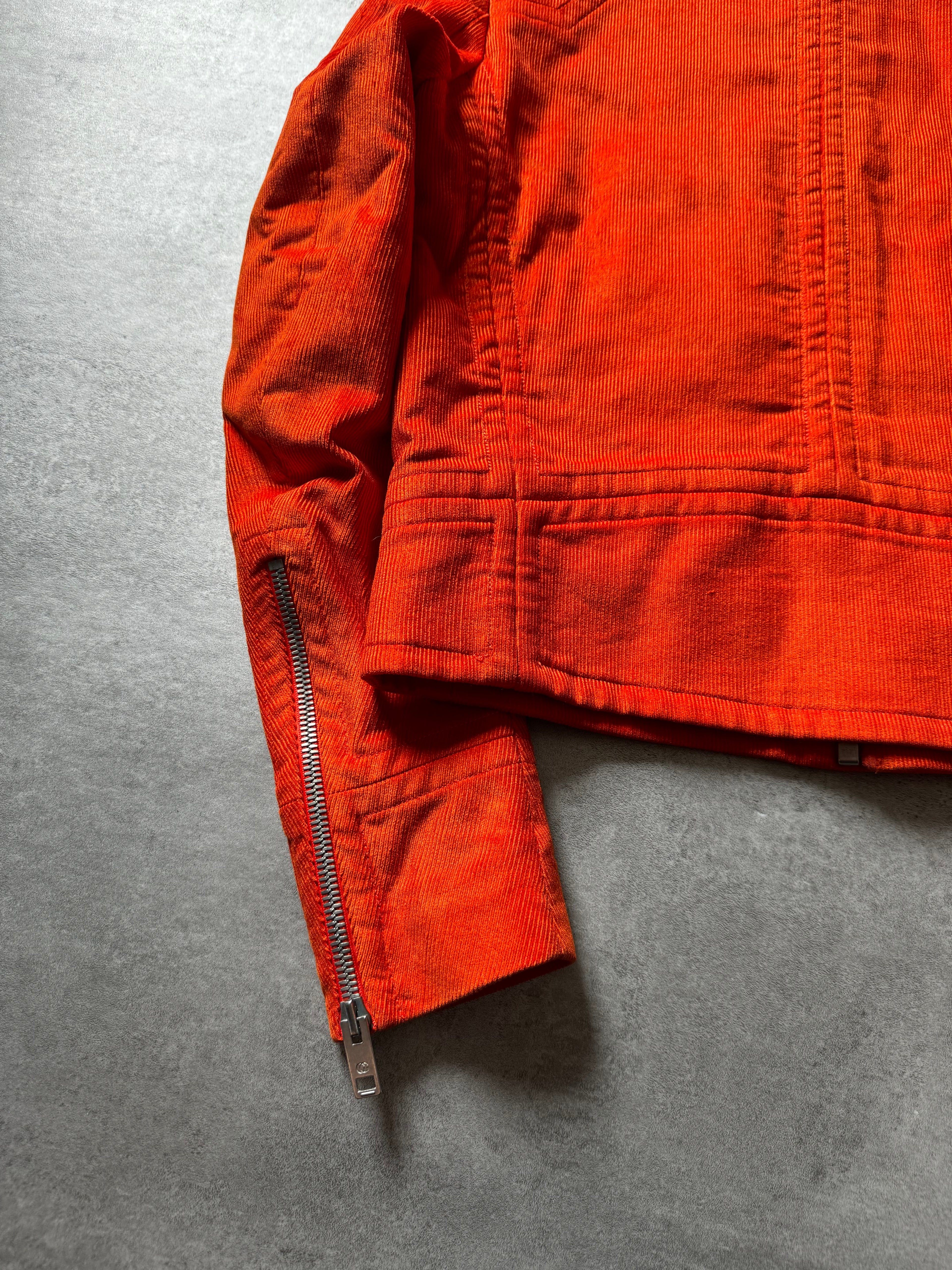 FW1999 Gucci Orange Biker Jacket by Tom Ford (S) - 8