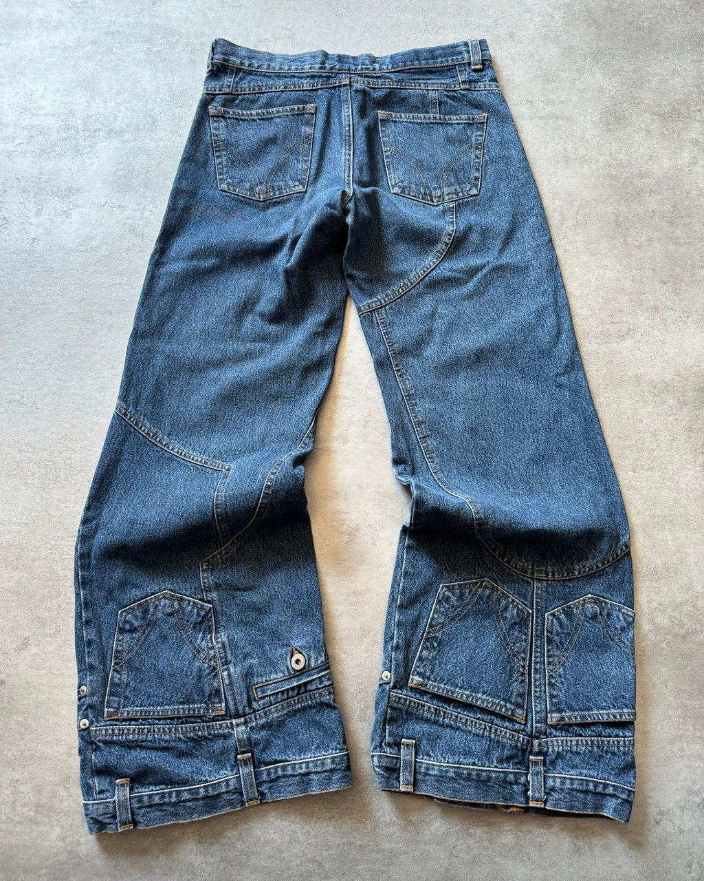 AW2003 Dolce & Gabbana Flared Trompe L'oeil Jeans (S) - 2