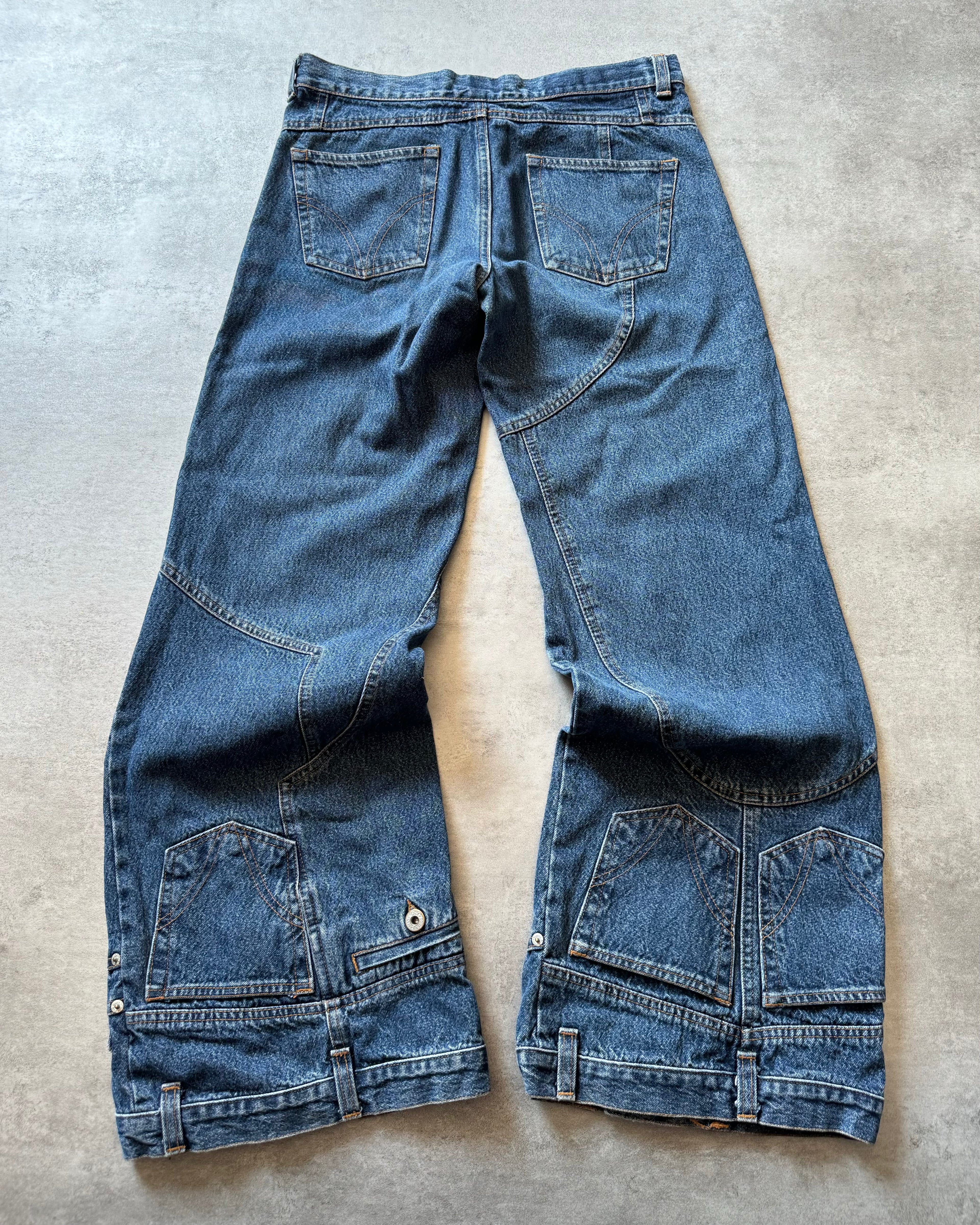 AW2003 Dolce & Gabbana Flared Trompe L'oeil Jeans (S) - 2