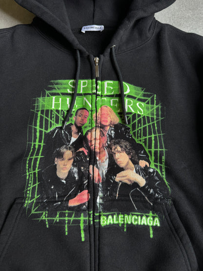 AW2018 Balenciaga Speedhunters Zip-up Black Hoodie (XS) - 8