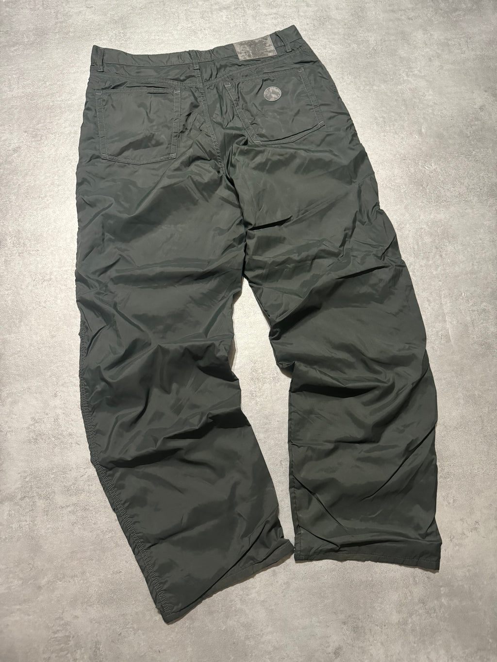 2000s Moschino Green Nylon Large Pants (L/XL) - 3