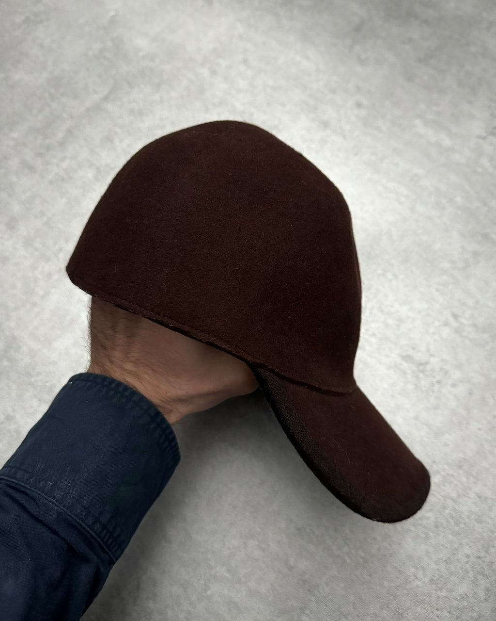 1990s Armani Brown Wool Signature Cap (OS) - 9