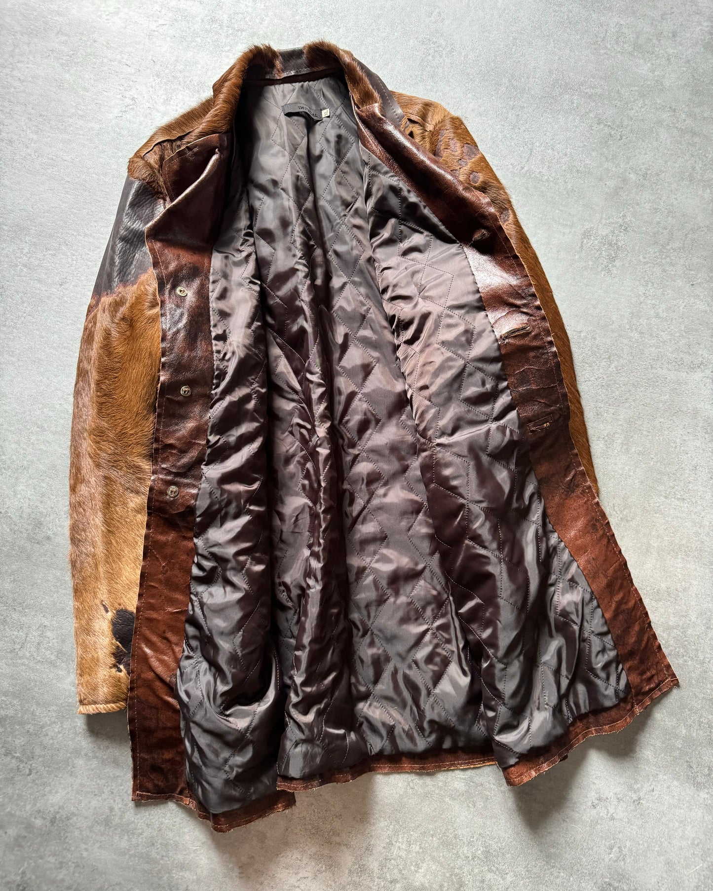 2000s Imperial Cowhide Brown Fur Leather Jacket (M) - 3
