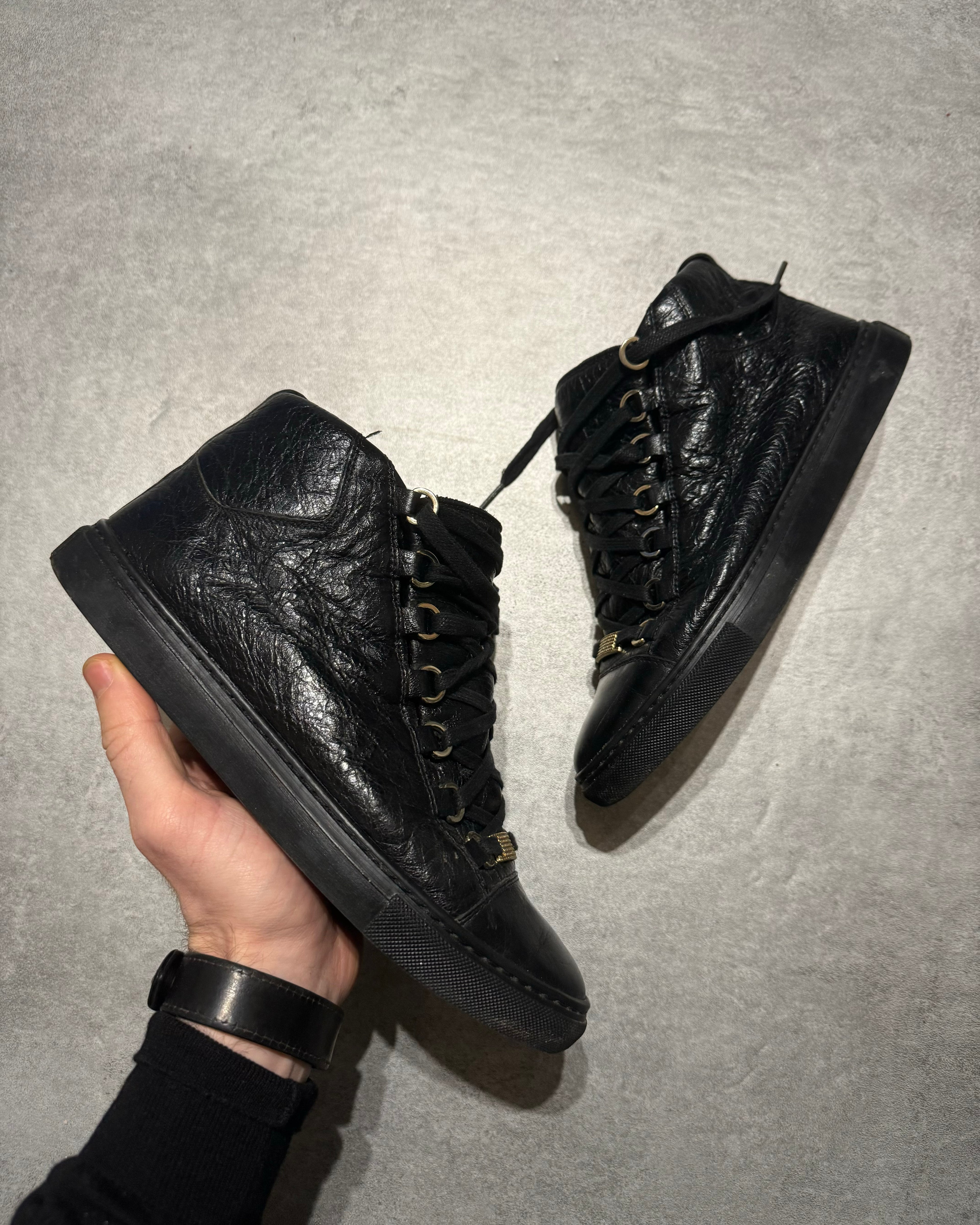 Balenciaga Arena Black High Top Leather (40) - 1
