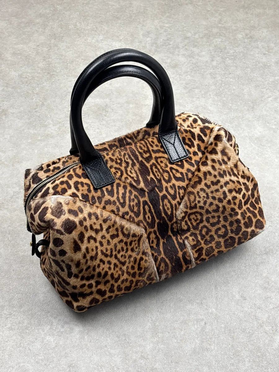 2000s Yves Saint Laurent Brown Pony Hair Leopard Muse Handle Bag UuXvBLVj 1