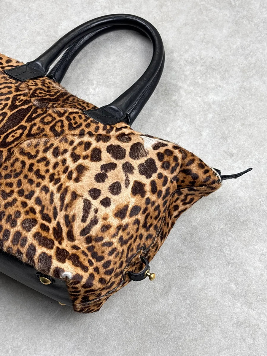 2000s Yves Saint Laurent Brown Pony Hair Leopard Muse Handle Bag UuXvBLVj 12