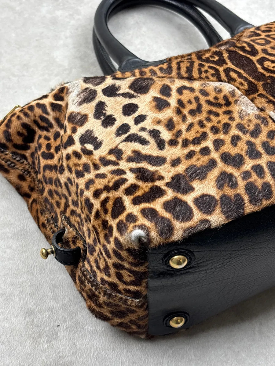 2000s Yves Saint Laurent Brown Pony Hair Leopard Muse Handle Bag UuXvBLVj 14