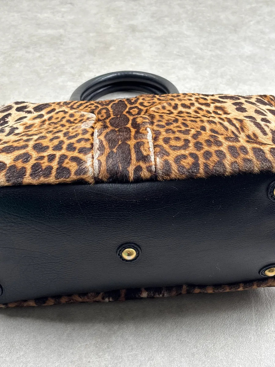 2000s Yves Saint Laurent Brown Pony Hair Leopard Muse Handle Bag UuXvBLVj 6