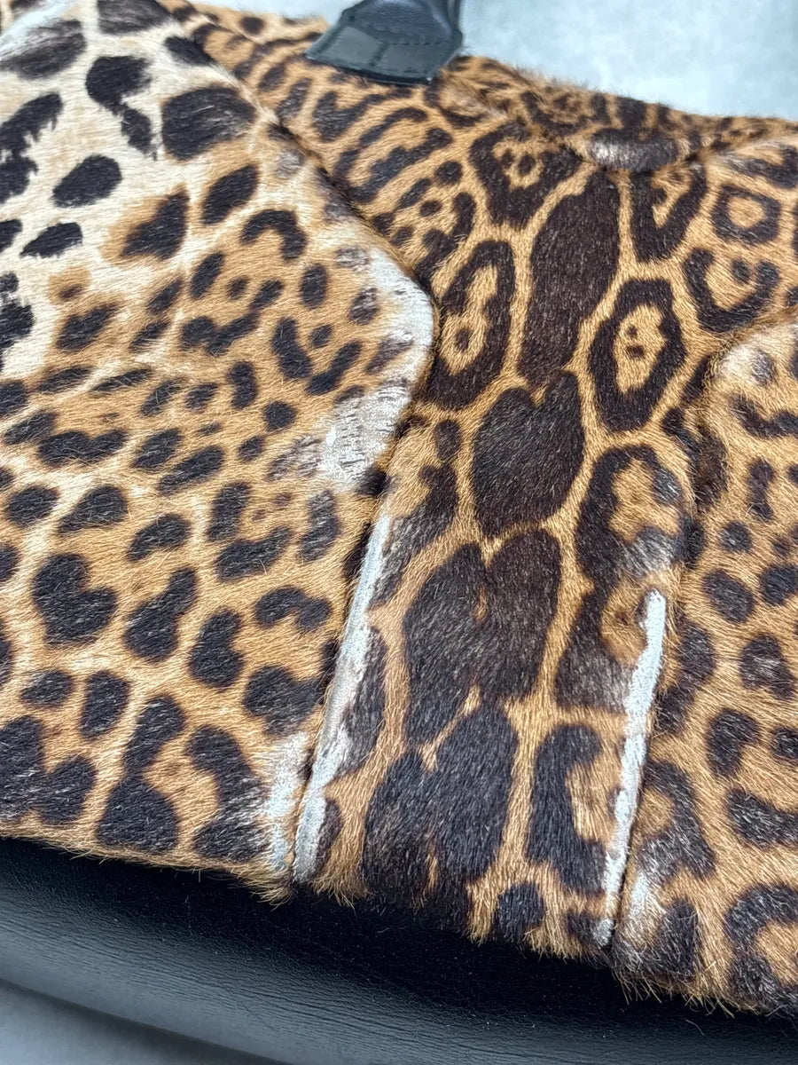 2000s Yves Saint Laurent Brown Pony Hair Leopard Muse Handle Bag UuXvBLVj 15