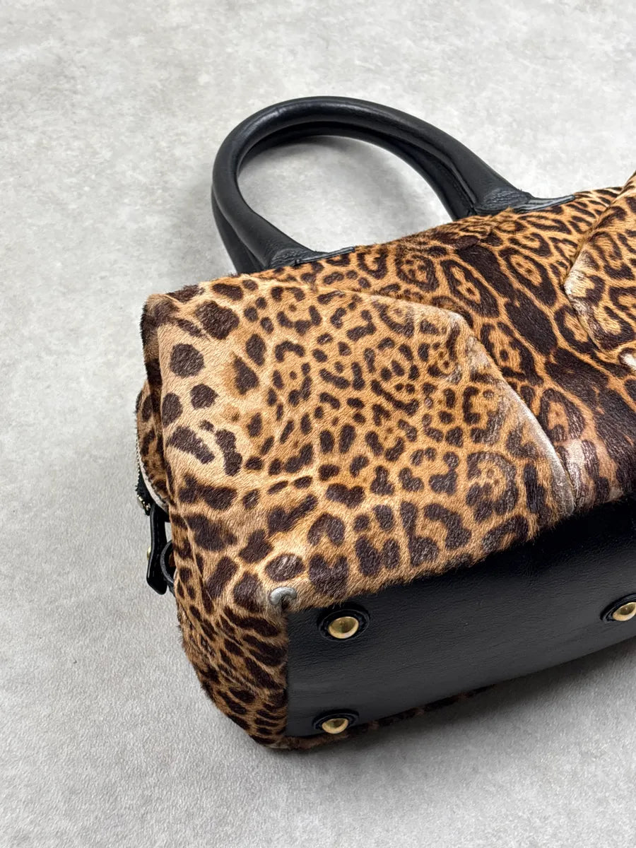2000s Yves Saint Laurent Brown Pony Hair Leopard Muse Handle Bag UuXvBLVj 10