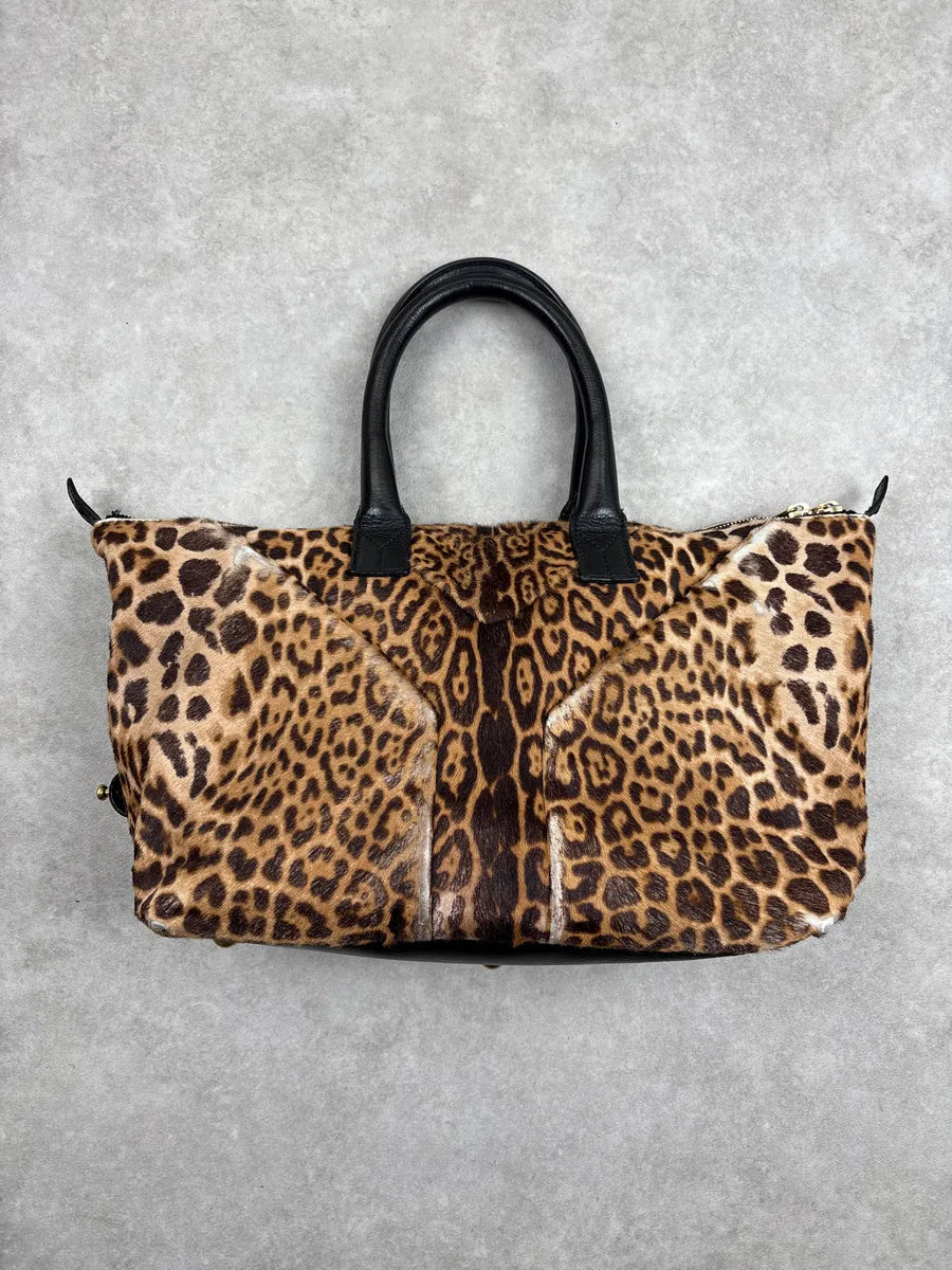 2000s Yves Saint Laurent Brown Pony Hair Leopard Muse Handle Bag UuXvBLVj 4