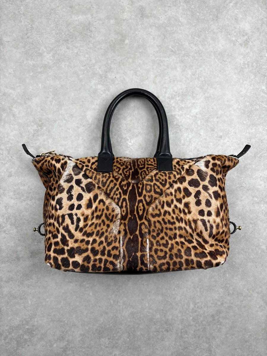 2000s Yves Saint Laurent Brown Pony Hair Leopard Muse Handle Bag UuXvBLVj 5