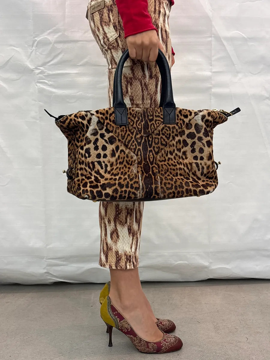 2000s Yves Saint Laurent Brown Pony Hair Leopard Muse Handle Bag UuXvBLVj 2