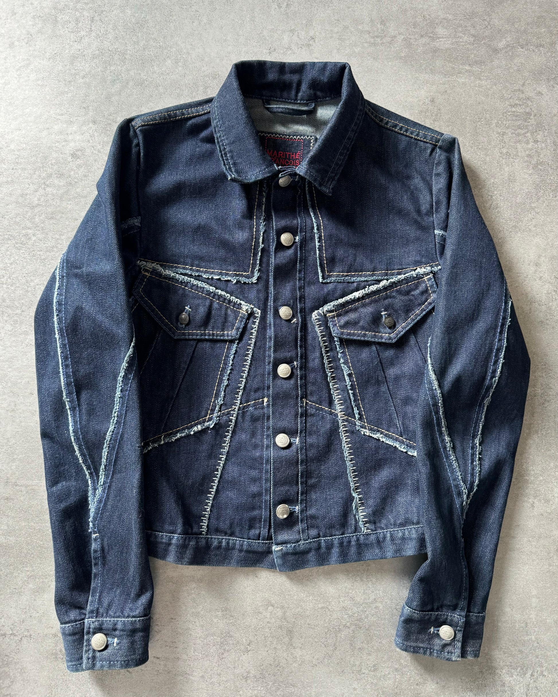 2000s Marithé + François Girbaud Modern Symmetrical Denim Jacket (S) - 1