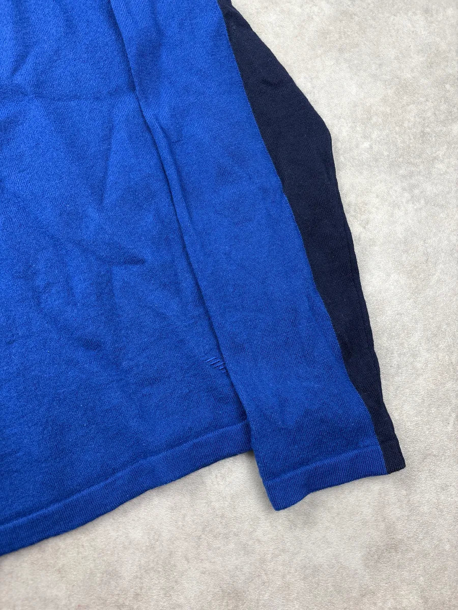 2000s Emporio Armani Blue & Red Colorblock Sweater UuqswVIi 6