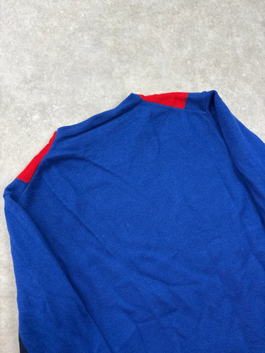 2000s Emporio Armani Blue & Red Colorblock Sweater UuqswVIi 7