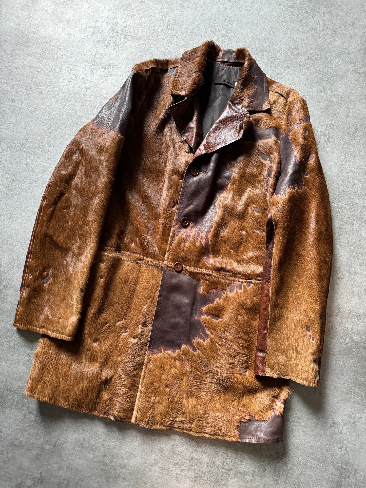 2000s Imperial Cowhide Brown Fur Leather Jacket (M) - 7