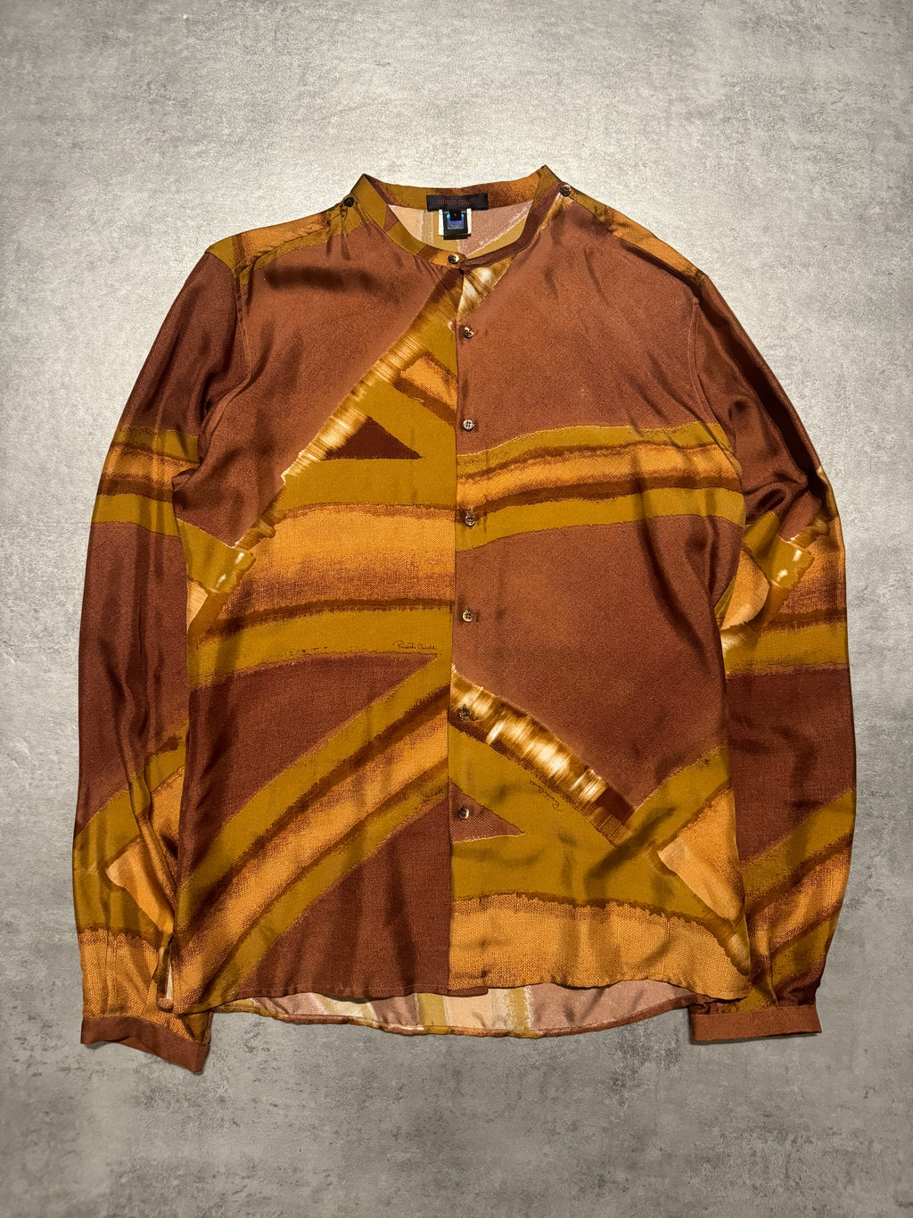 FW2000 Roberto Cavalli Silk Mao Positive Arabic Shirt (S) - 1