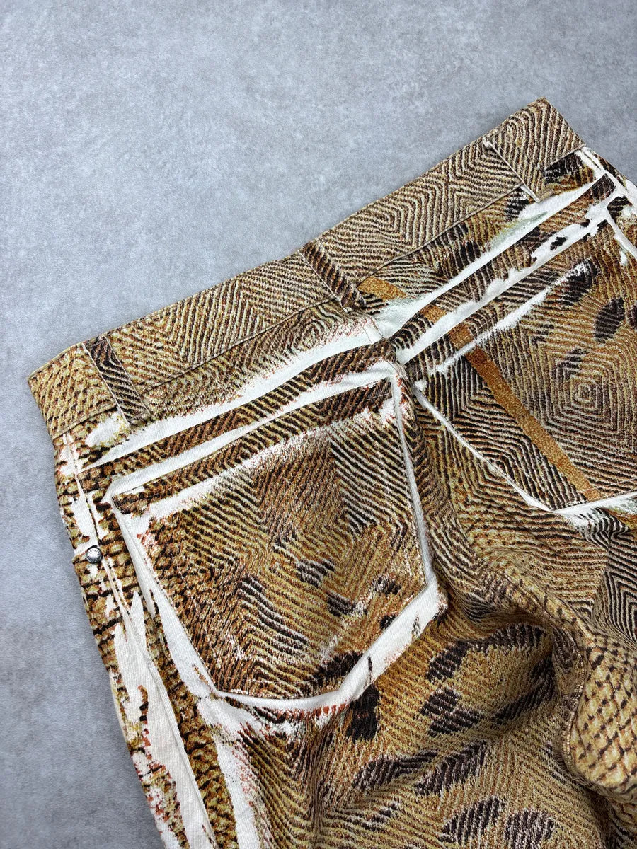 2000s Roberto Cavalli Golden & Brown Animal Kingdom Pants UxZkUaZN 8