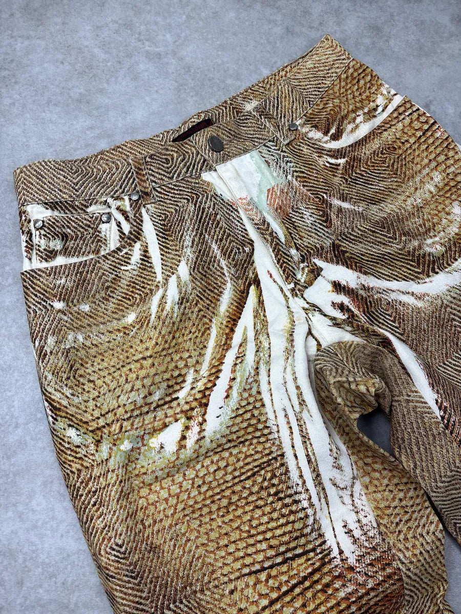 2000s Roberto Cavalli Golden & Brown Animal Kingdom Pants UxZkUaZN 6