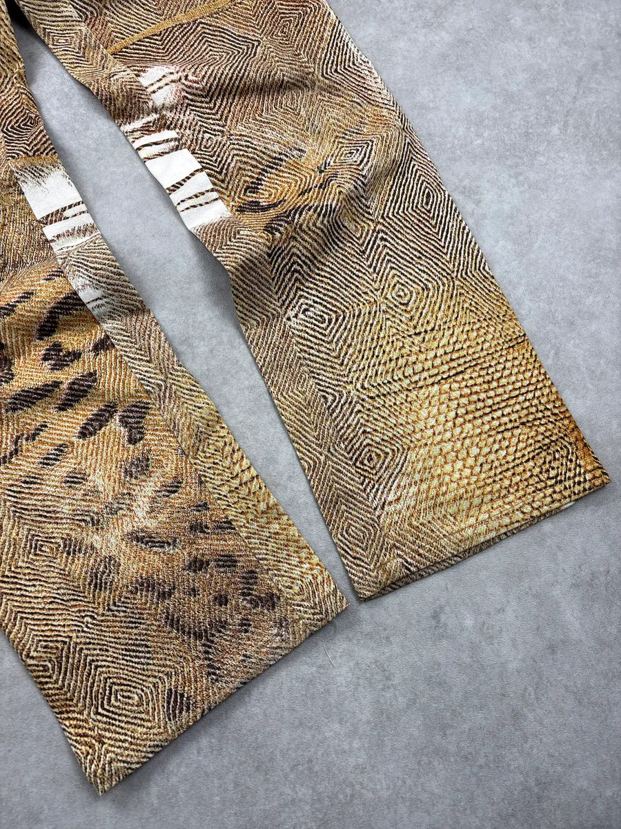 2000s Roberto Cavalli Golden & Brown Animal Kingdom Pants UxZkUaZN 7