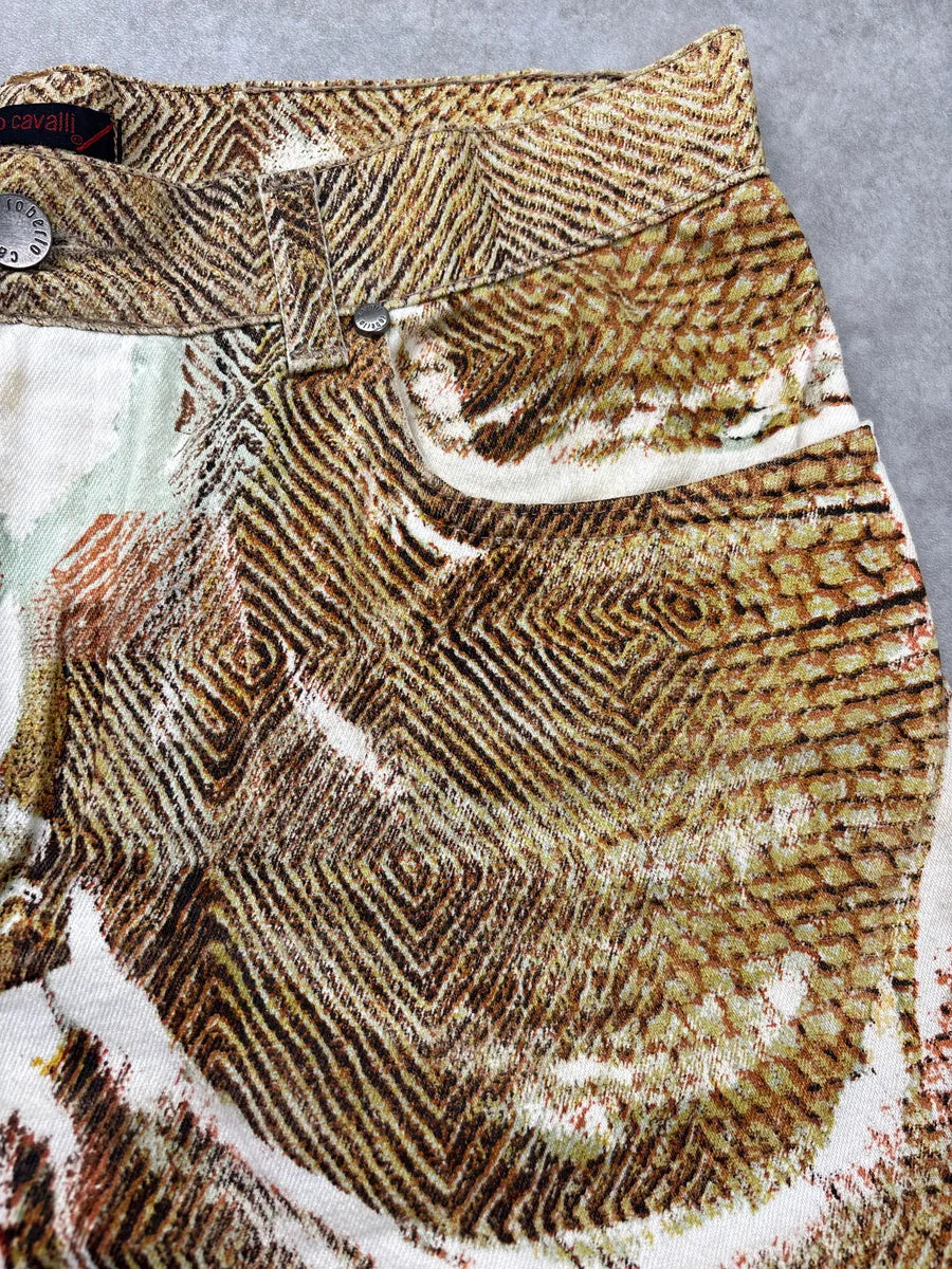 2000s Roberto Cavalli Golden & Brown Animal Kingdom Pants UxZkUaZN 9
