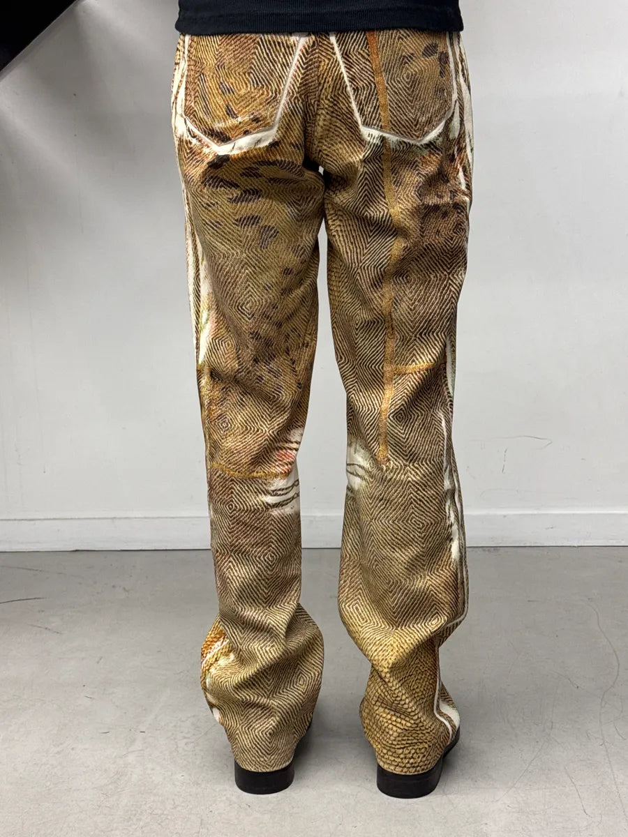 2000s Roberto Cavalli Golden & Brown Animal Kingdom Pants UxZkUaZN 2